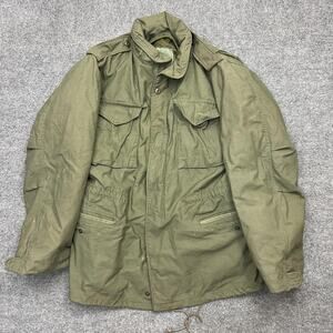 Vintage US Army M-65 Parka Jacket Mens Medium Long Cold Weather 80s